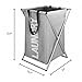 Chrislley X-Frame Laundry Basket Stand Oxford Dirty Foldable Laundry Hamper Sorter Waterproof Handles (Light Gray Hamper)