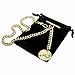 Gold Albert Chain Pocket Watch Curb Link Chain Fob T Bar + Swivel Clip + Ancient France Coin Design Medal Fob AC78