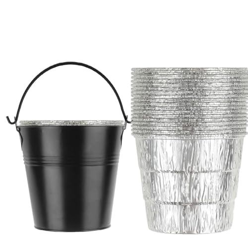 Findful 20-Pack Grease Liner and 1 Pack Black Bucket Compatible for Traeger