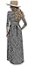 Colin Twain Women Print Long Sleeve O-Neck Pocket Stripe Maxi Dress