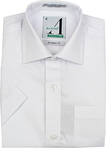 Alviso Boys Textured Short Sleeve Dress Shirt - 6152-BOSR