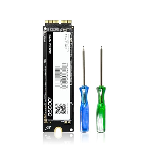 OSCOO 512GB NVMe SSD for MacBook - PCIe Gen3.0x4 Internal SSD, Up to 2100MB/s, Compatible with MacBook Air 2013-2017, MacBook Pro 2013-2016, Mac mini 2014, iMac 2012-2018, Mac Pro 2013 - ON900A