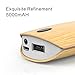 Power Bank，Anguo 5000mAh Ultra Compact Power Bank Portable Charger Powerbank External Battery Charger for iPhone7 Plus 6s 6 Plus, iPad, Samsung Galaxy, Nexus, HTC and More - Wood Grain