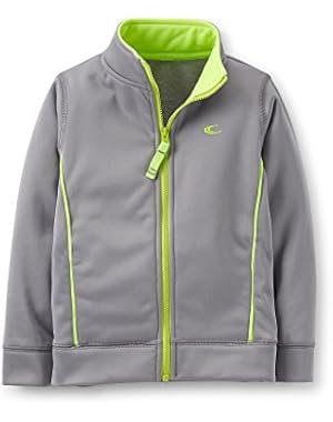 Little Girls' Active Workout Jacket (Toddler, Gray Yellow)