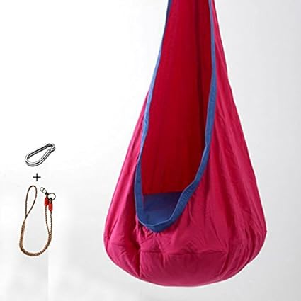 Gmintor Kid Hammock Cocoon Baby Pod Swing Child Hanging Seat Chair Cotton Fabric+PVC Inflatable Cushion