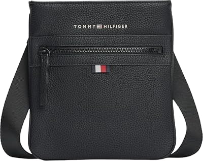 Mala de ombro pequena Essential PU Mini Crossover para homens, preta (preta), tamanho único