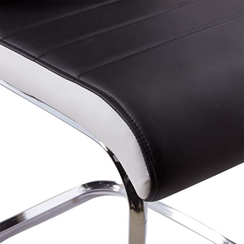 Enjowarm Dining Chairs Set of 4 Black White Sides Faux Leather Modern