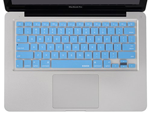 XSKN English Letter US version Silicone Keyboard Cover Skin for Macbook Air 13 & Macbook Pro 13 15 17 with or Without Retina Display(Blue)