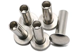 HH FASTENERS M5 x 30mm Truss Head Semi Tubular Rivet,Staniless Steel,Pack 50-Piece