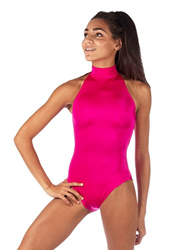 hot pink sleeveless turtleneck