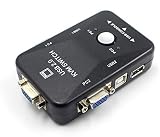 Bcowtte 2 Port VGA KVM Switch USB 2.0 Keyboard Mouse 1920x1080 Sharing Box view 2