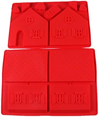 BeneKing Chocolate Mold Gingerbread House Cookie Maker for Kids Red (Pack of 2)