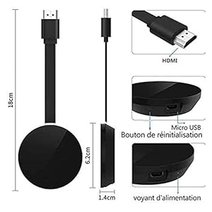 [Certificazione CE ROSH] Dongle Display WIFI,osloon 2020WiFi Senza Fili Ricevitore HDMI TV 1080P Mini Display Airplay… - immagine 5