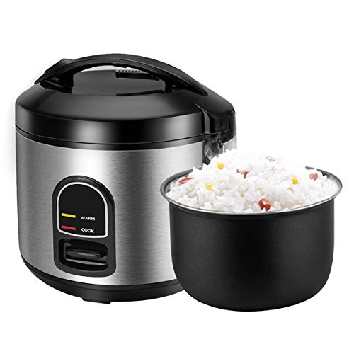 Electric Rice Cooker Food Steamer - Smart 10 cup Rice Cooker Steamer with Automatic Keep Warm Function, Perfect for Soups, Stews, Grains & Oatmeal (1.8L)