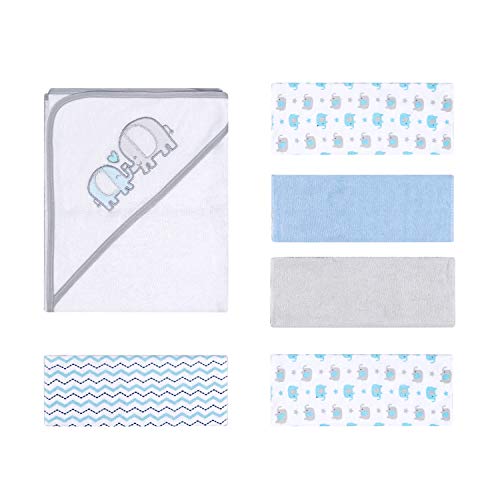 Viviland Baby Hooded Bath Towel and Washcloths, Great Gift for Infants and Newborn, Soft Touch and Strong Absorption, 6 Pack