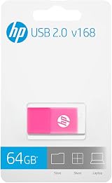 HP v168 64GB USB 2.0 Flash Drive Power Pink Rubber Body Cap view 5