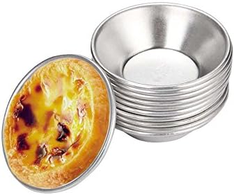 BESICA 50 pcs of Muffin Pans Egg Tart Pie Cups Mini Andoized Aluminum Bowls