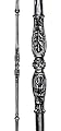 Stair Part Shop - 5/8" Round - Ornate Hollow Iron Baluster -ÊFrench - Gun Metal Silver