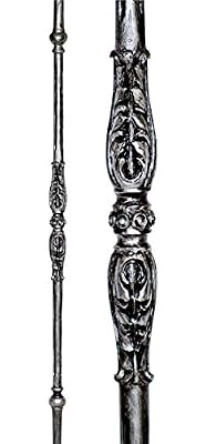 Stair Part Shop - 5/8" Round - Ornate Hollow Iron Baluster -ÊFrench - Gun Metal Silver