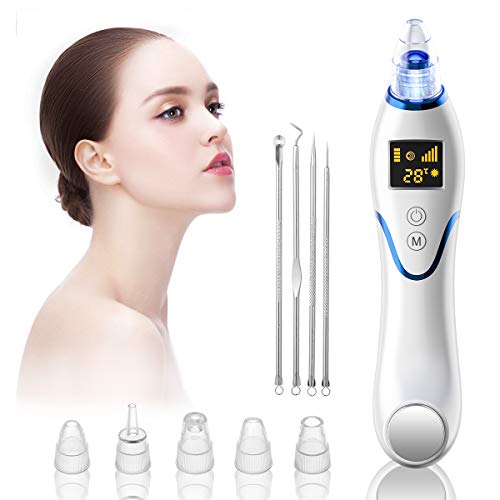 Blackhead Remover Vacuum, VICOODA Hot and Cold Care Panel Pore Cleaner 3 in 1 Rechargeable Blackhead Acne Extractor Tool with LCD Display, 5 Adjustable Suction Level and 5 Replacement Probes - Thumbnail 7
