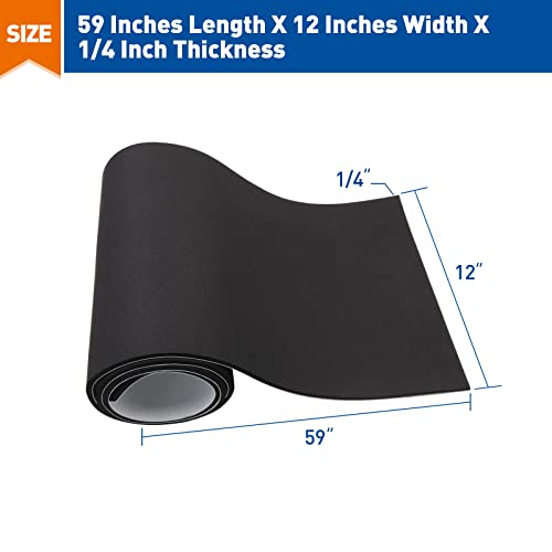 MAGZO Adhesive Rubber Mat 1/4 Inch Thick, 12” W X 59” L High Density