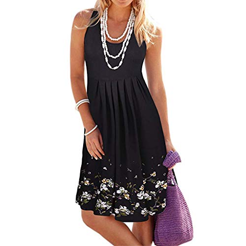 2 Caopixx+Casual+Pleated+Sleeveless+Dress