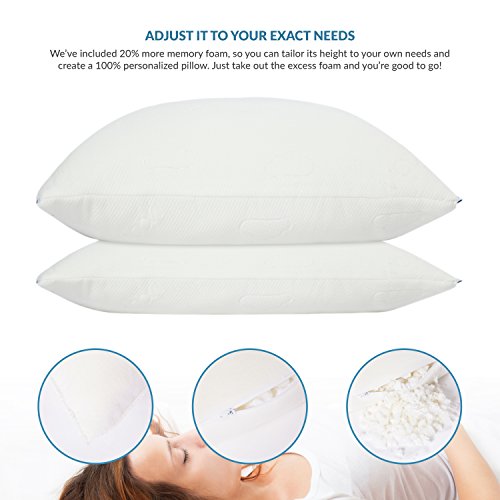 MODVEL Luxury Cool Chopped Sleeping Pillow Shredded Memory Foam with