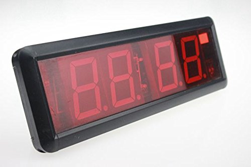 AZOOU 2.3" 4 Digits LED Clock Support Countdown/up Timer in Minutes Seconds IR Remote Control Red Color