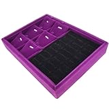 Purple Velvet Jewelry Presentation Display Box for Pendants Charms Rings Cuffs, 20x15x3cm