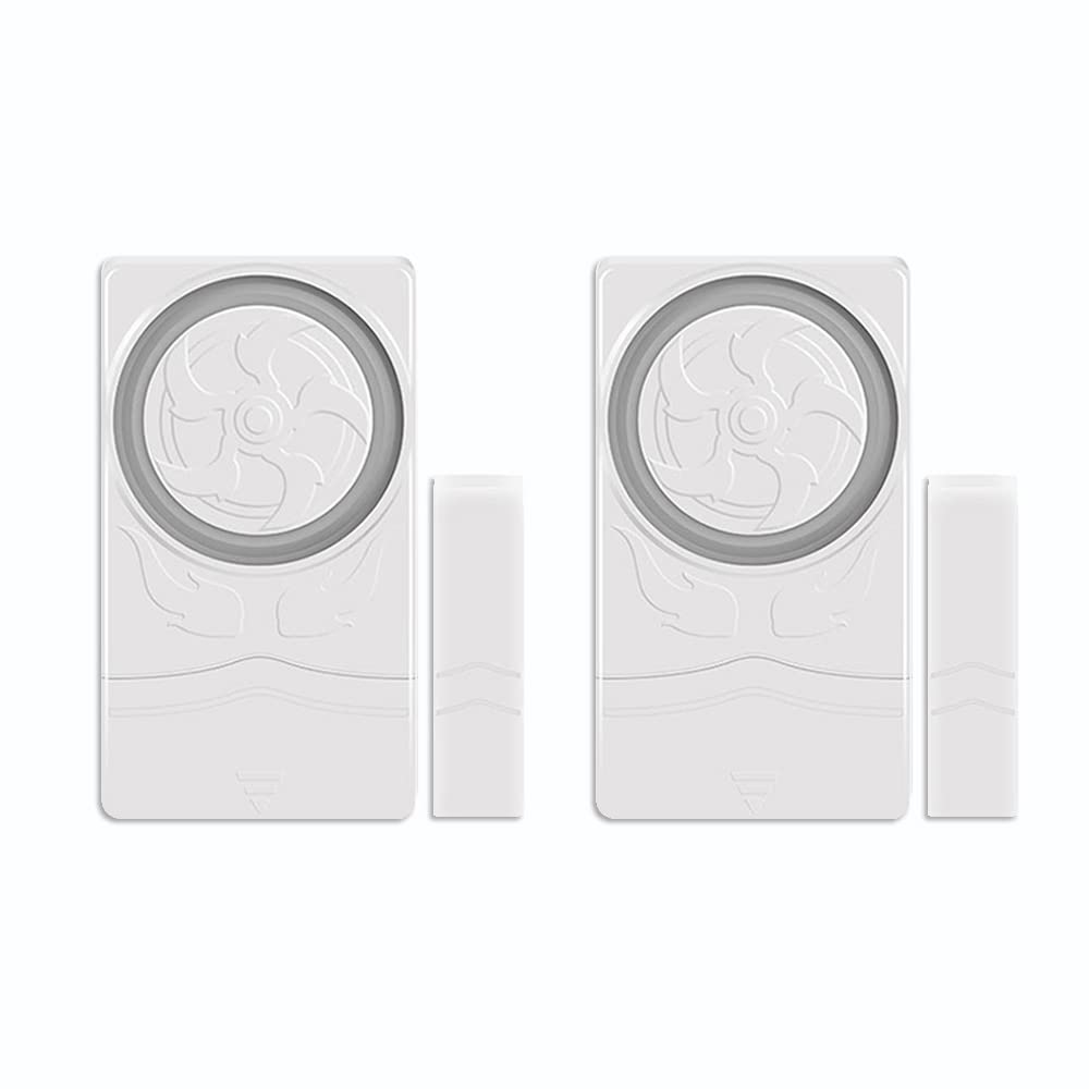 Mengshen Window Door Alarms 2 Pack, Wireless Anti-theft Magnetic Sensor Alert Chime 110dB Loud for Home Apartment RV Garage Kids Elderly Safes Drawers DIY Installation
