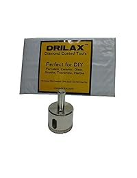 Drilax ®® Broca de diamante, cualquier de hoyo 1 pulgada, 1-3 16 pulgadas, 1-1 4 pulgadas, 1-3 8 pulgadas, 1-1 2 pulgadas, 1-5 8 pulgadas, 1-3 4 pulgadas, 2 pulgadas, 2-3 8 pulgadas, en pulgadas vidrio, mármol, granito, baldosas de porcelana cerámica.