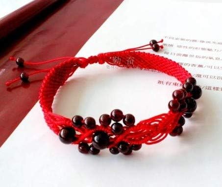 Wide Genuine Natural Garnet Crystal Foot Chain Anklet Ankle Bracelet Jewelry Natal red String Women Girls Flowers Rich Horse (Anklet