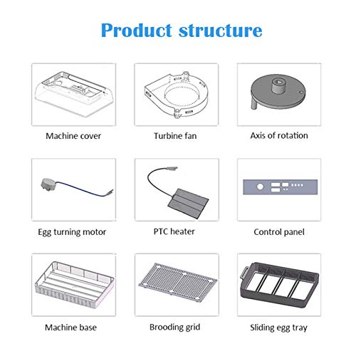 YJYQ Brutmaschine Vollautomatisch 15 Hühner Eier Brutgerät, Intelligent Brutautomat Motorbrüter mit LED – Bild 7