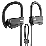 WRZ S4 Wireless Bluetooth Headphones Running in-Ear Earbuds Mic IPX7 Sweatproof HD Stereo Earphones Sport Gym Workout 9 Hours Battery (Black)