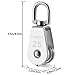 Pangda 3 Pack 25 mm Silver Single Pulley Block in 304 Stainless Steel M25 Crane Swivel Hook Single Pulley Roller Loading 400 kg