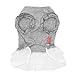 kyeese Dog Dress Grey with Pink Bowtie Pet Puppy Clothes for Small Dogs Skirt