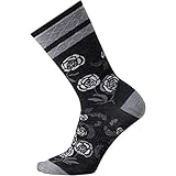 Smartwool Women's Rosey Posey Crew Socks (Charcoal Heather) Large
