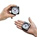 Peakeep Ultra Small, Battery Travel Alarm Clock with Snooze and Light, Silent with No Ticking Analog Quartz(Black-2Pcs)