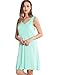 GYS Women's Sleepwear Solid color Sleeveless Nightshirt (L(8-10), Green)