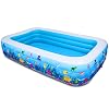 AsterOutdoor Inflatable Swimming Pool, 120″x 73″x 24″, Full-Sized Above Ground Kiddle Family Lounge Thickened Pool for Adult, Kids, Toddlers, Blow Up for Backyard, Garden, Party, Blue