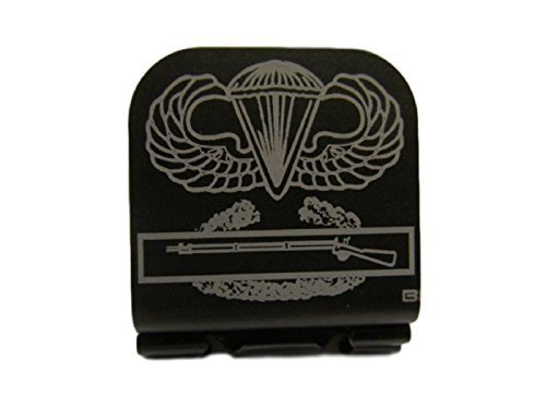 Airborne Wings & Combat Infantry Badge Laser Etched Hat Clip Black