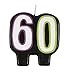Multicolor Birthday Cheer Number 60 Candle - Eye-catching & Unique Design (1 Count), Perfect Milestone Party Addition