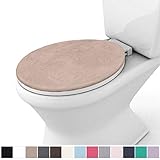Gorilla Grip Original Thick Memory Foam Bath Room Toilet Lid Seat Cover, 19.5 Inch x 18.5 Inch Size, Machine Washable, Plush Fabric Covers, Fits Most Size Toilet Lids for Children's Bathroom, Beige