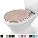 Gorilla Grip Original Thick Memory Foam Bath Toilet Lid Seat Cover, 19.5 Inch x 18.5 Inch Size, Machine Washable, Plush Fabric Covers, Fits Most Size Toilet Lids for Children's Bathroom, Beige