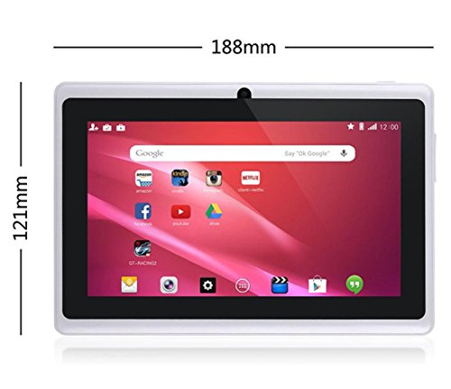 Tablet PC, 7'' Tablet Android 4.4 Quad Core HD 1080x720, Dual Camera Blue-Tooth Wi-Fi, 8GB 3D Game Supported (Black) - Thumbnail 5