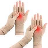 Woanger 2 Pair Compression Gloves Women Men 20-30 Mmhg Fingerless Seamless