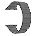 BRG Apple Watch Series 1 Series 2 Band 42mm, Leather Loop with Adjustable Magnetic Closure iWatch Band Replacement Bracelet Strap for Apple Watch Sport and Edition 42mm Medium - Storm Gray