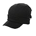 Comhats Winter Visor Beanie Hat Black for Men Wool Knit Cable Cuff Beanie Cap Women, Large, 68069_Black