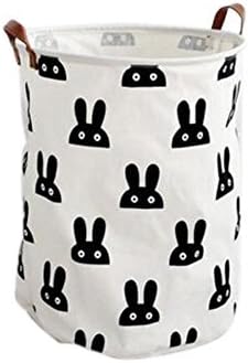 Kids Toy Clothes Storage Bag Canvas Laundry Basket Room Decor Semicircle Bunny Pattern Handbag