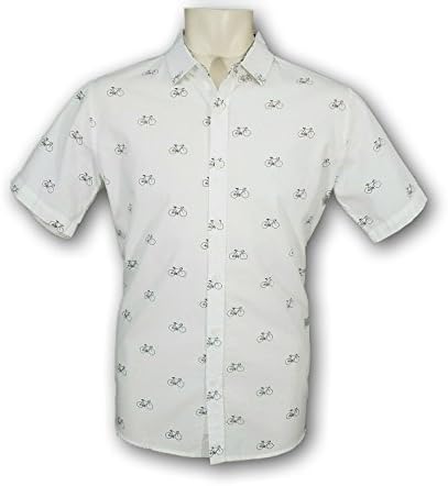Verdo Quality Mens Slim Fit Button Down Signature Print Shirt (Medium)